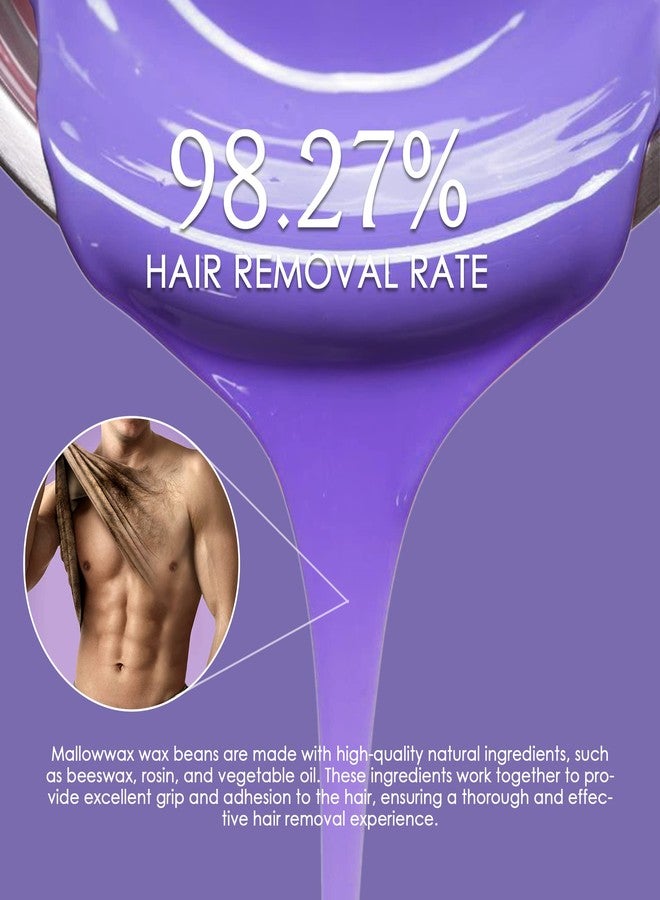 Mallowwax - Lavender - Wax Beads for Hair Removal - Natural & Hypoallergenic Formula - Stripless Refillable 2LB - Ideal for At-Home Use and Sensitive Areas - Image 2